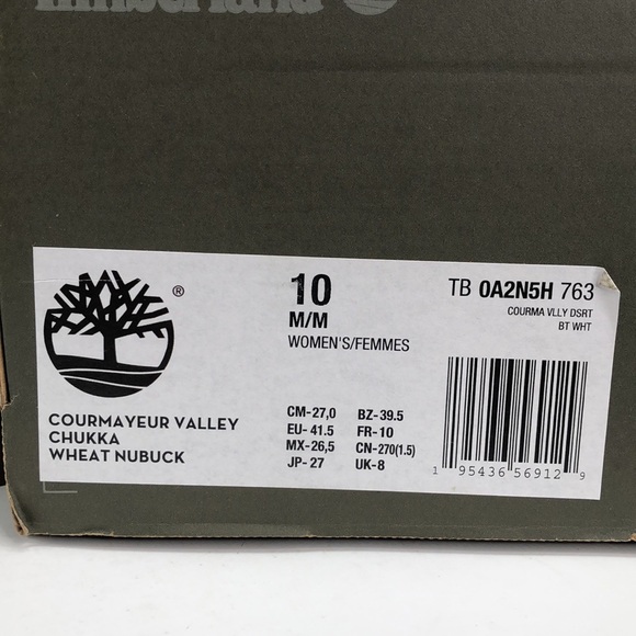 Timberland Women’s Courmayeur Valley Chukka Wheat Nubuck Boots - Size 10 - Picture 4 of 15